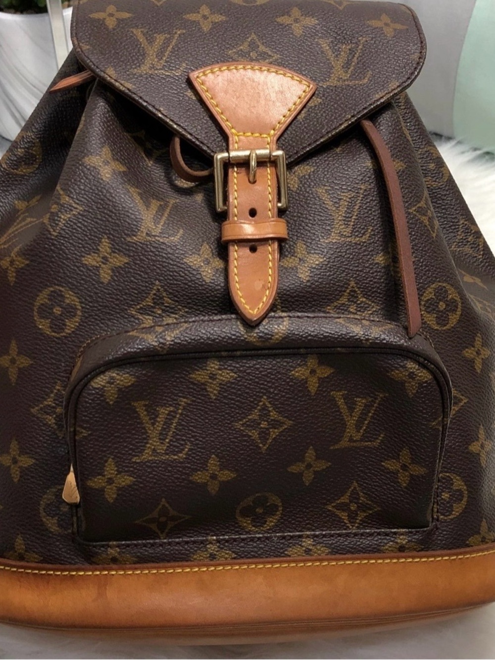 Louis Vuitton Monogram Canvas Backpack in Brown and Tan
